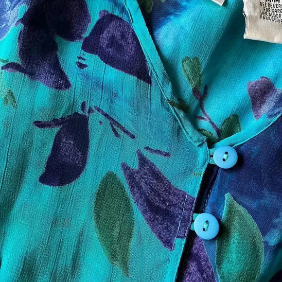 Vintage 90s/y2k Phool sheer duster mesh overdress/swim coverup caftan Medium - Picture 7 of 8